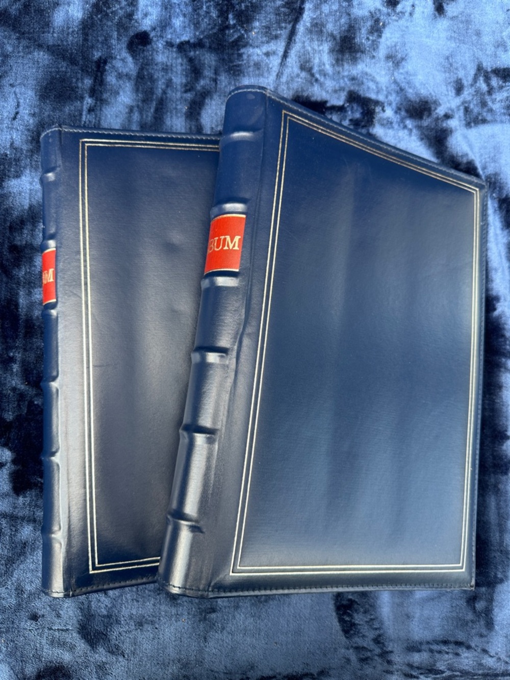 New! Set of 2 Pioneer Archival Photo Albums 4x6 Bi-Directional Navy Blue Leather